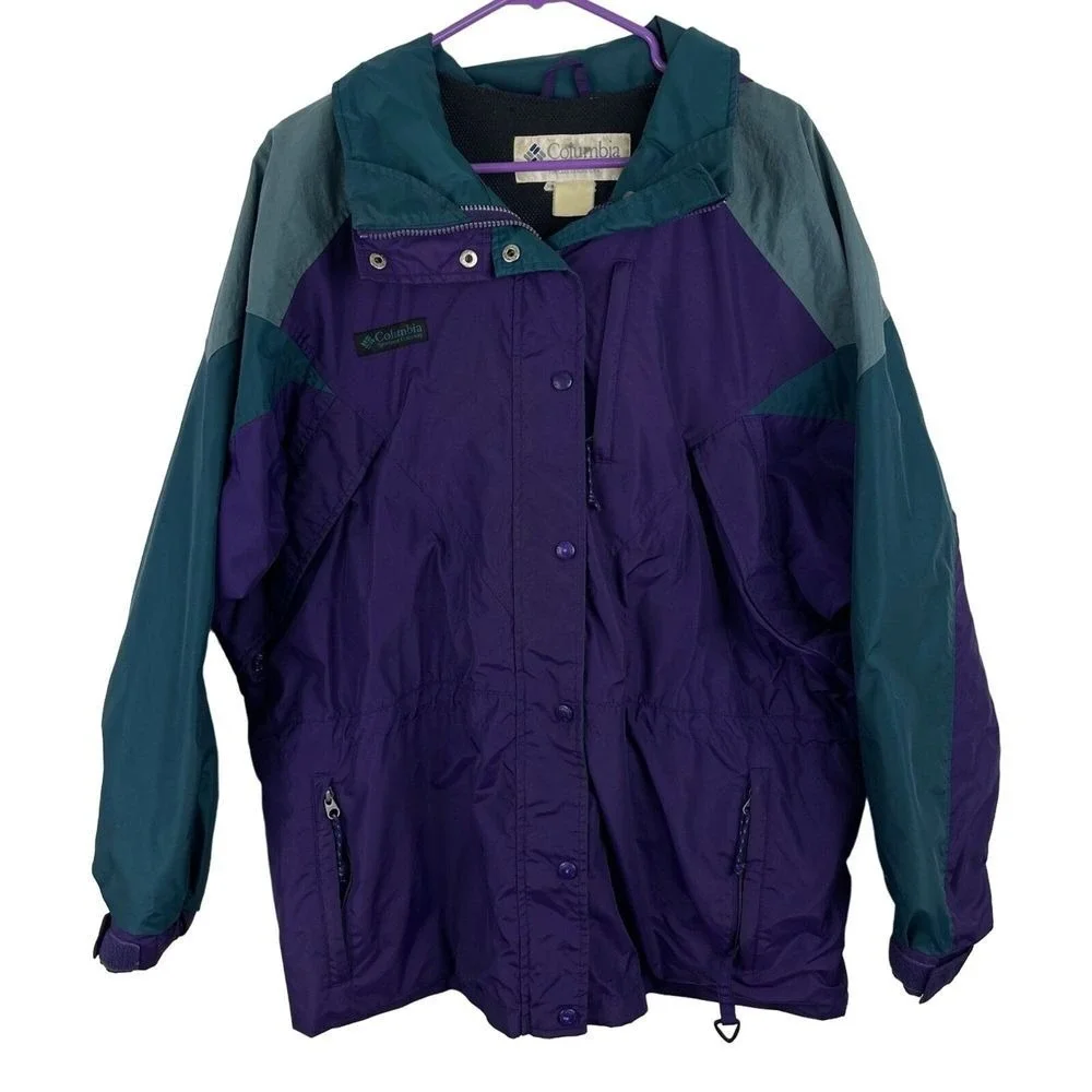 Columbia‎ Williwaw Vintage Ski Jacket XL Purple Green Y2K Colorblock 90s Coat
